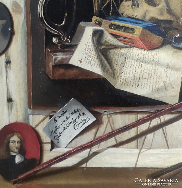 Restorer study-cornelis norbertus gysbrecht trompe loeil with studio wall copy