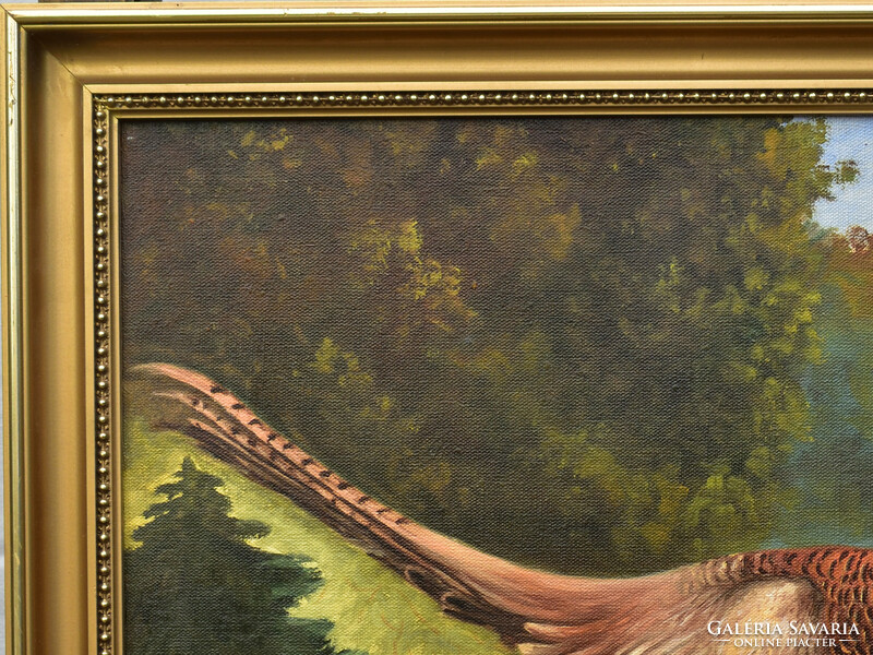 László Ofcsák's oil painting of pheasants