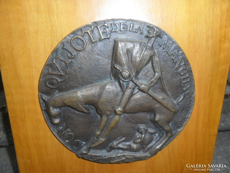 Olcsai Kiss Zoltán Don Quixote bronze wall plaque
