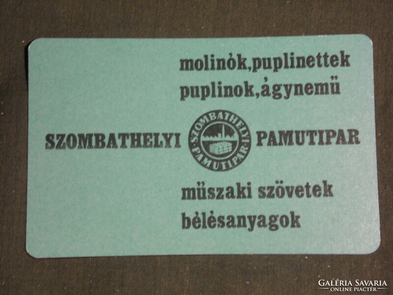Card calendar, Szombathely cotton industry company, 1970, (1)