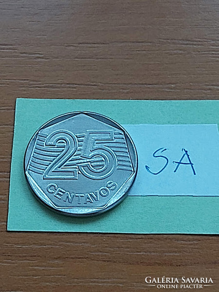 Brazil brasil 25 centavos 1995 liberty, stainless steel sa