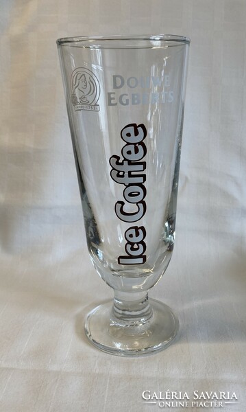 Douwe egberts ice coffee glass cup with base