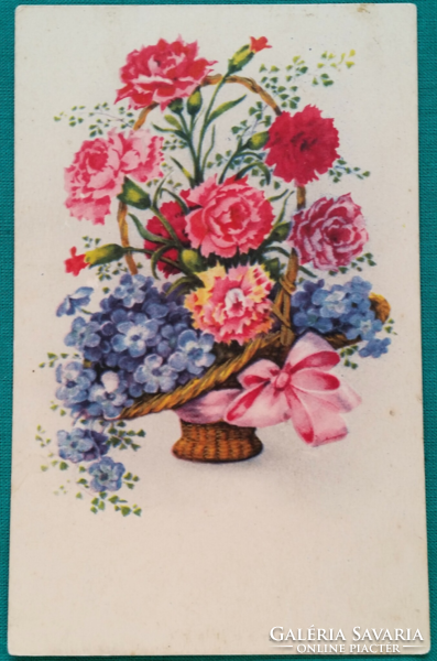 Old floral postcard 