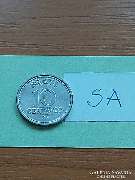 Brazil brasil 10 centavos 1987 stainless steel sa