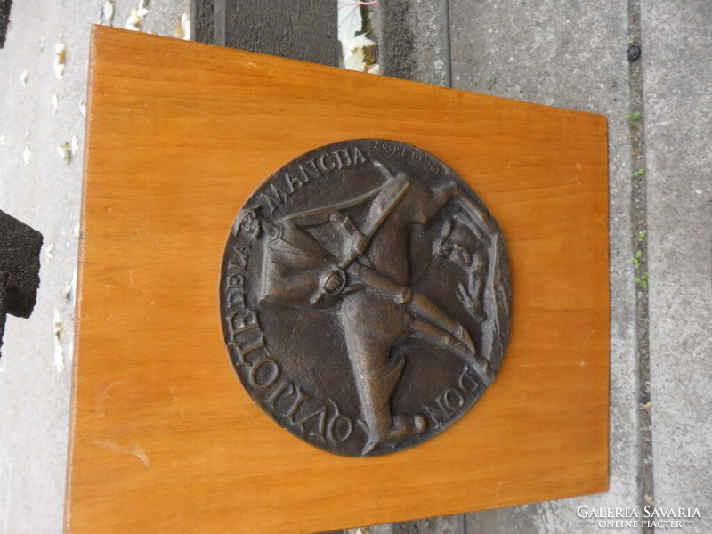 Olcsai Kiss Zoltán Don Quixote bronze wall plaque