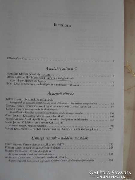 Mask, transformation, initiation – studies on the transcendent 5. (Balassi, 2007)