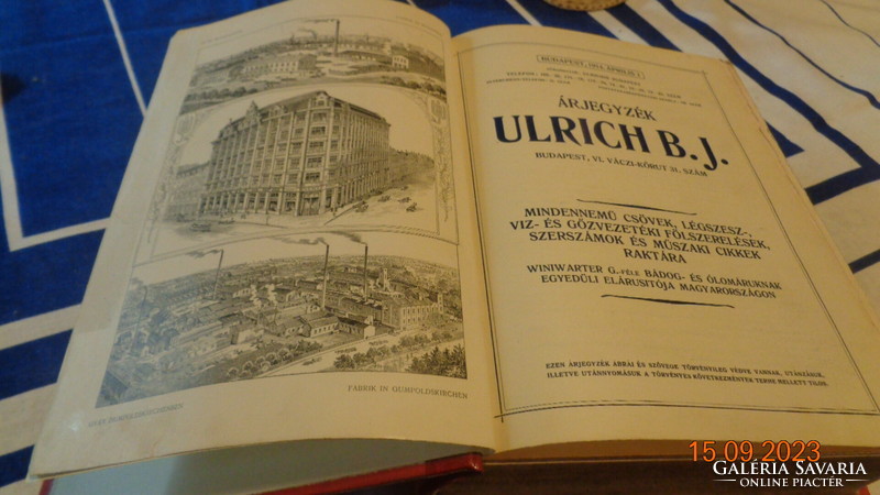 Price list, ulrich b. J. Budapest 1914