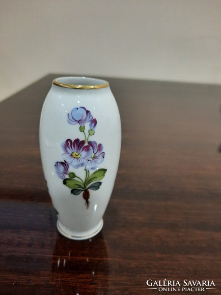 Herendi virágmintás kis porcelán váza 1. Oszt.