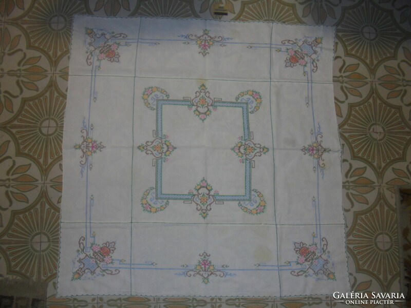 Old, hand-embroidered tablecloth, tablecloth