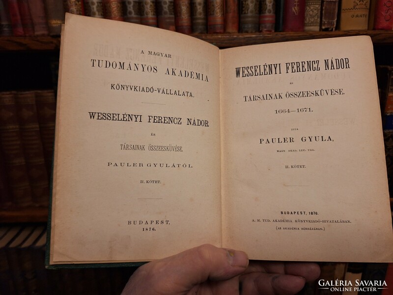 Extreme rrr!!! Gyula Pauler: the conspiracy of palatine Ferencs Wesselényi i.-II. Matthew 1876