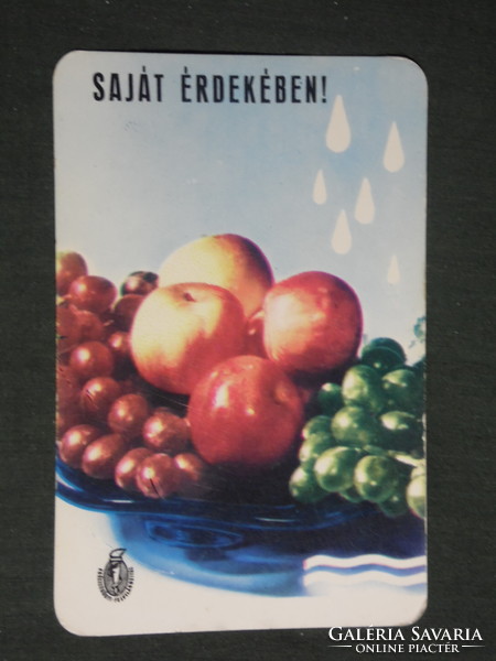 Kártyanaptár, egészségügyi felvilágositás, mosás után fogyassz gyümölcsöt,  1971 ,  (1)