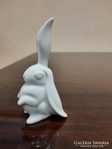 White Herend porcelain rabbit, bunny figure