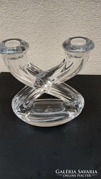 Art-deco French Vannes crystal candle holder. Negotiable.