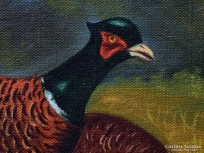 László Ofcsák's oil painting of pheasants