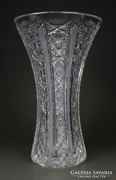 1P295 old large crystal vase flower vase 25.5 Cm