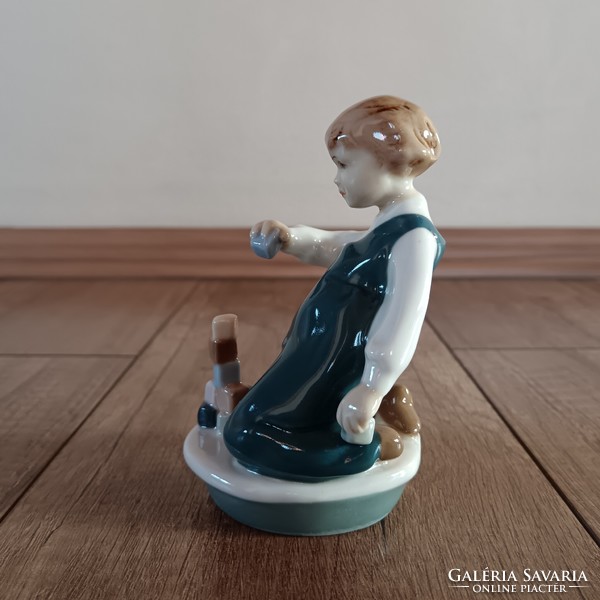 Old royal dux checker boy porcelain figurine
