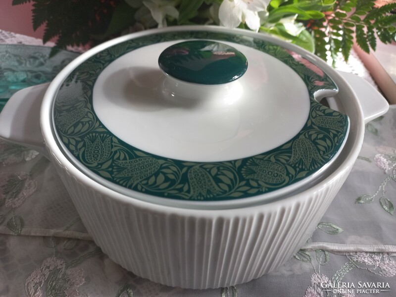 Rosenthal studio-linie bowl with lid, green border