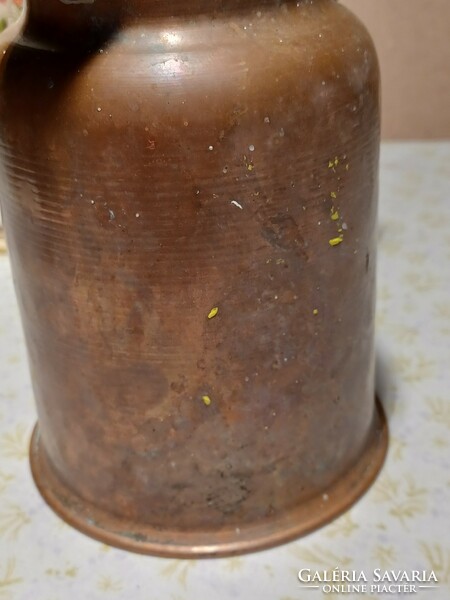 Red copper pitcher with brass spout