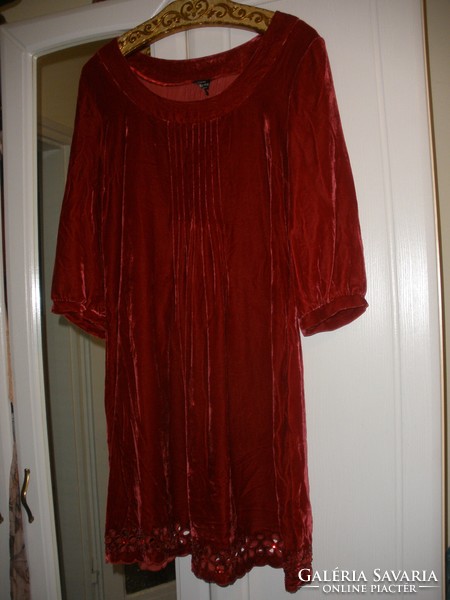 Dark red silk-velvet dress