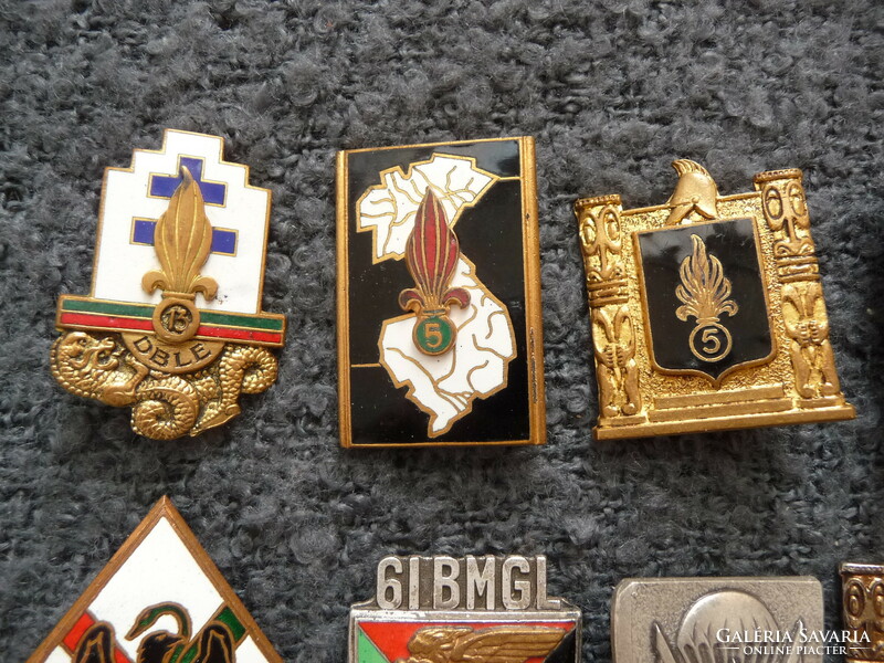 Old French Legion badges 19 enamel French Foreign Legion badges in one collection