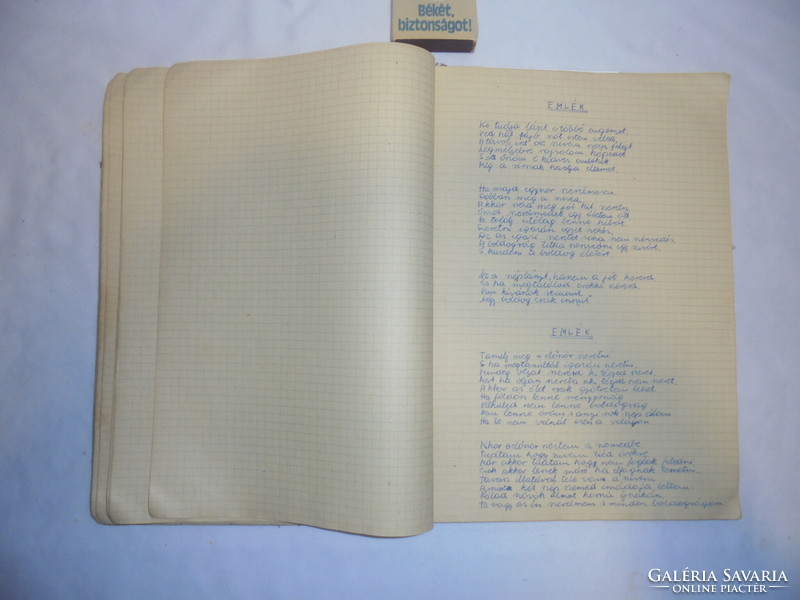 " Katonaidőm emlékére " 1964 - S. P. honvéd - kézzel írt emlékkönyv - szerelmes és katona versek