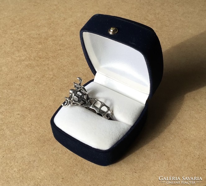 Régi brutalista ezüst gyűrű