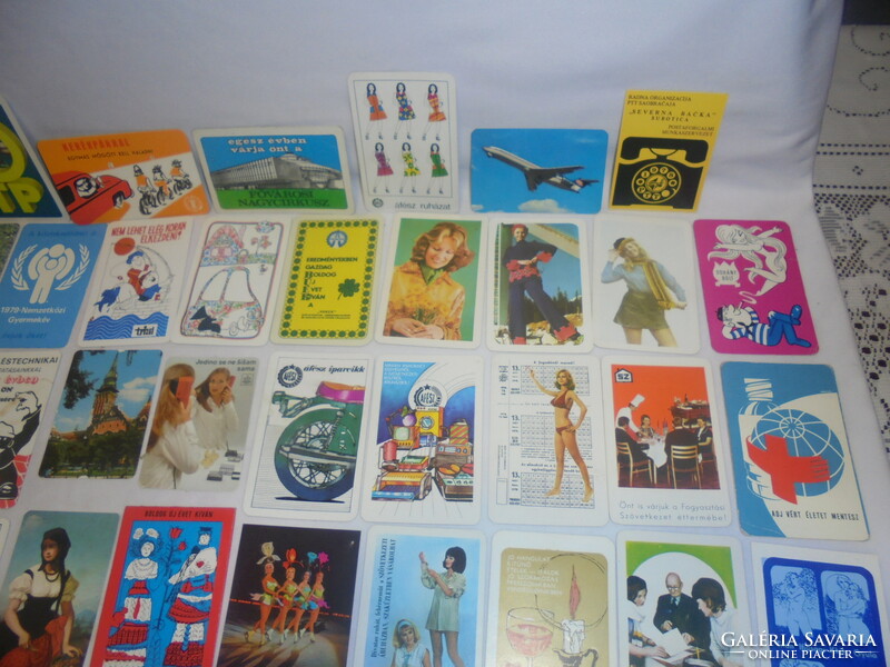 Sixty-nine old card calendars - 1970s - together