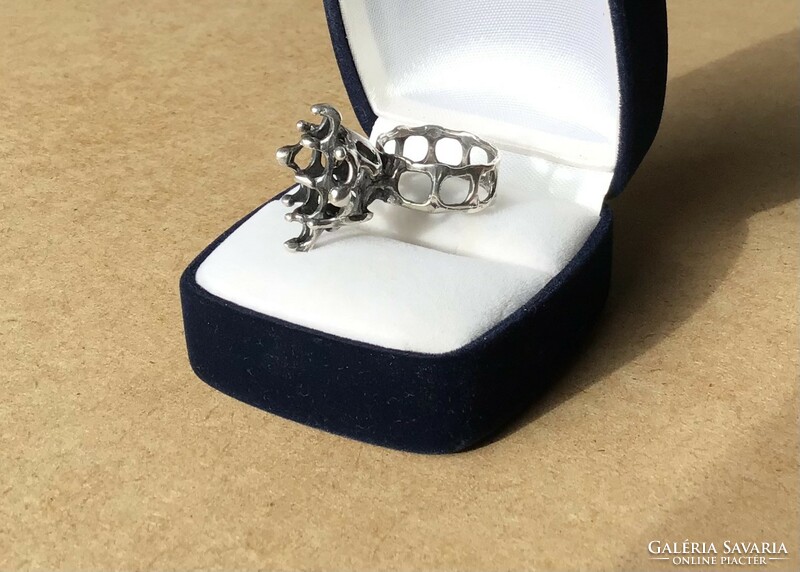 Régi brutalista ezüst gyűrű