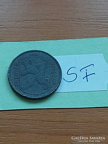 Belgium belgie - belgique 1 franc 1942 ww ii, zinc, iii. King Leopold sf