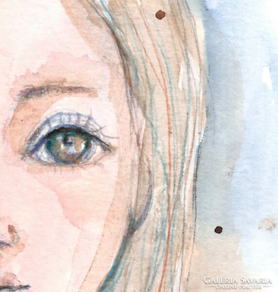Original watercolor painting on paper (contemporary painter/graphic artist agnes laczó) by Sara