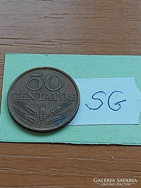 Portugal 50 centavos 1974 bronze sg