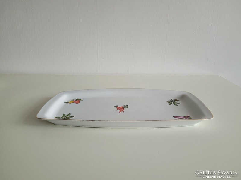 Old retro 36 cm lowland porcelain bowl serving tray with vegetable pattern