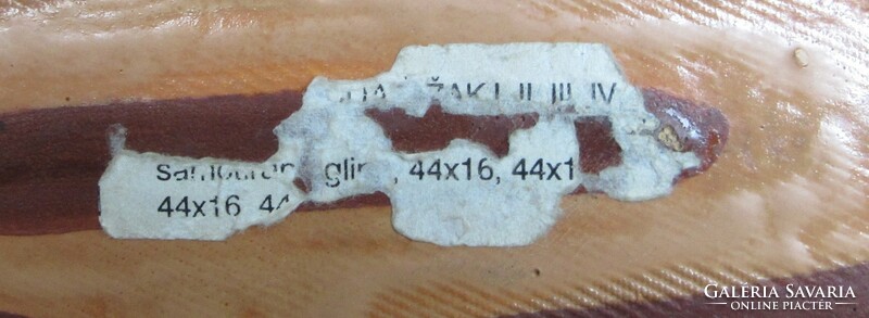 I. Jandric kerámia, zsizsikes bab.Vajdasági kerámikus, jelzett, 44x16 cm