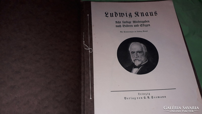Antique art album - eight works by painter ludwig knaus according to the pictures