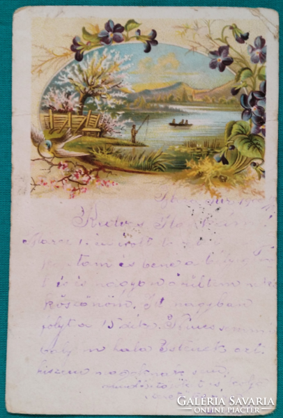 Antique greeting card, postcard, 1900