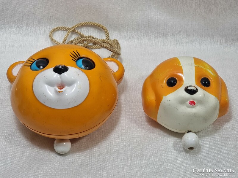 Gyűjteménybe Macis és kiskutyás Ritka Sankyo felhúzós zenélő  játék Made in Japan 70-es évekből.