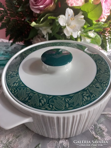 Rosenthal studio-linie bowl with lid, green border