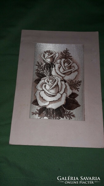 Old photo gallery silkscreen artist with window decorative telegram roses postcard a/5 according to the pictures 1.