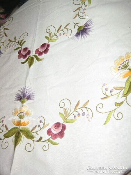 Fabulous special hand embroidered floral tablecloth