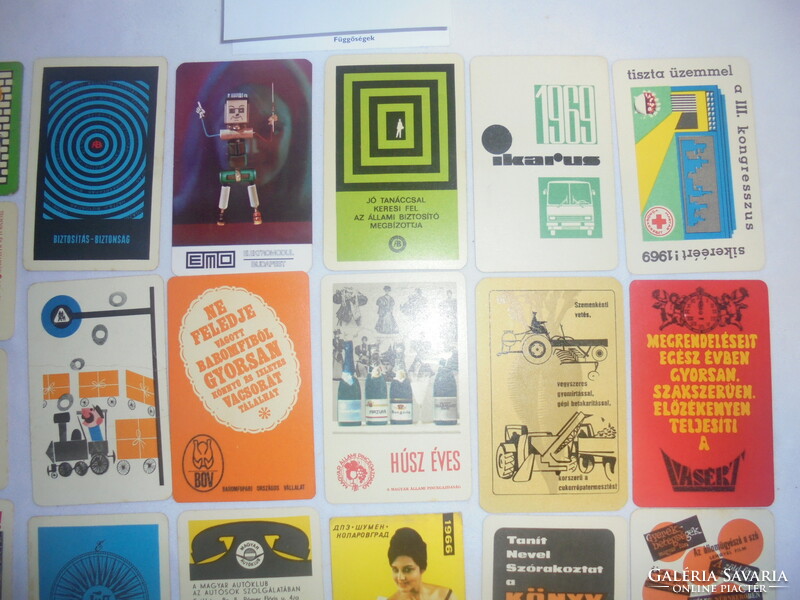 Twenty old card calendars - 1960s - together