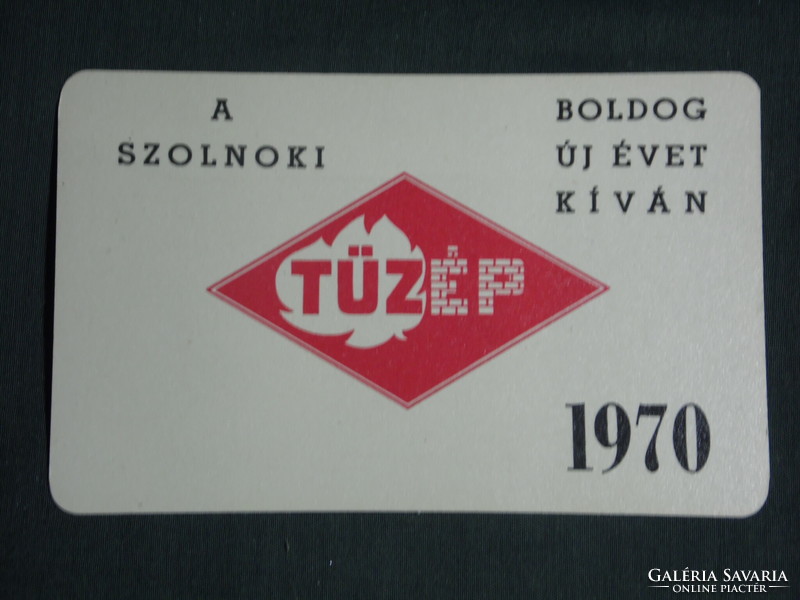 Card calendar, Szolnok tüzep building material company, túrkeve, martfü, karcag, Jászapáti, 1970, (1)