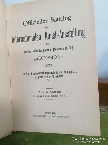 Antik 1902 München Nemzetközi képzőművészeti kiállítás kiskönyv