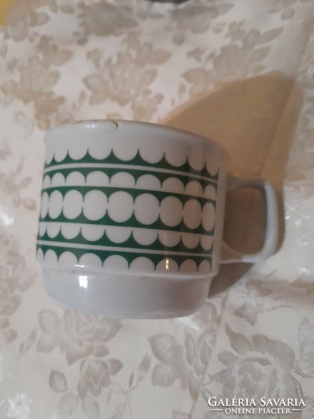 Zsolnay teas cup with green pattern