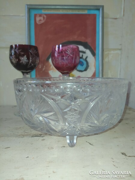 Polished crystal centerpiece, offering