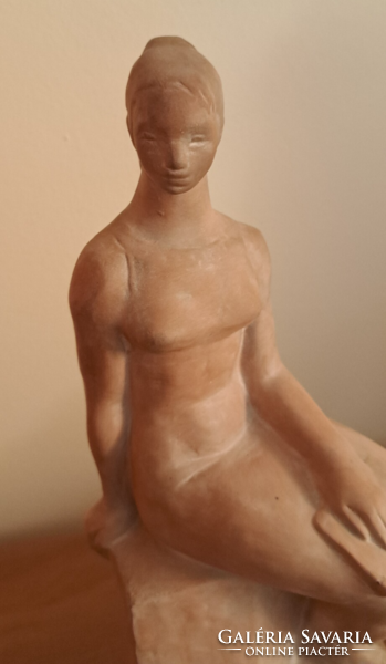 Anna Karpáti (1923-1993) signed 27 cm flawless terracotta statue