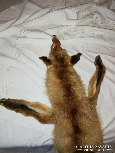 Real red fox fur with head, feet, tail, full length, finished by a master furrier