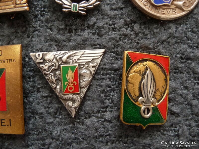 Old French Legion badges 19 enamel French Foreign Legion badges in one collection