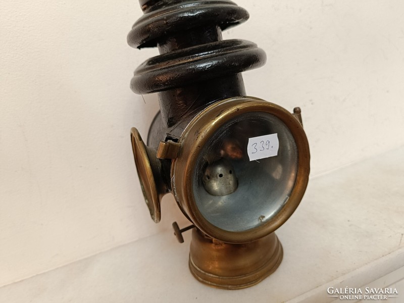 Antique railway bacter petroleum harbor ship lamp iron brass 339 8022