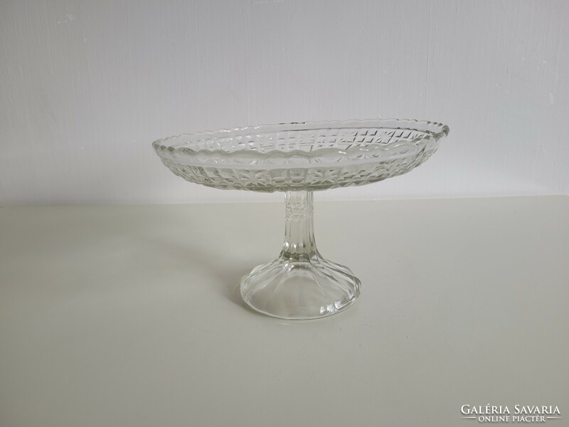 Old glass plate serving plate glass cake plate fruit plate