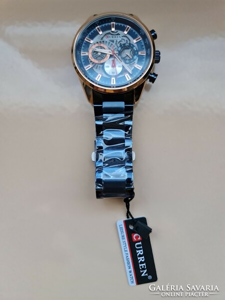 Curren blue metal strap men's watch